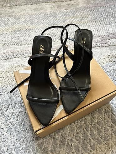 Босоножки, сандалии, шлепанцы: Босоножки, 36, Zara, Б/у, цвет - Черный, Самовывоз — 4