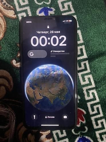 IPhone X, Б/у, 64 ГБ, Space Gray, Зарядное устройство, Защитное стекло, Чехол, 100 %