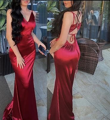 красивый секис: Выпускное/Вечернее платье в пол из атласной ткани, насыщенного — 2