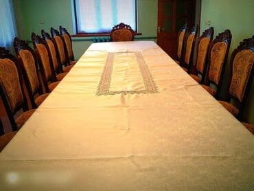 столы из нержавейки бу: Стол длина 5 метр. столду кичирейтсе болот. Стул 20 штук. Материал — 12