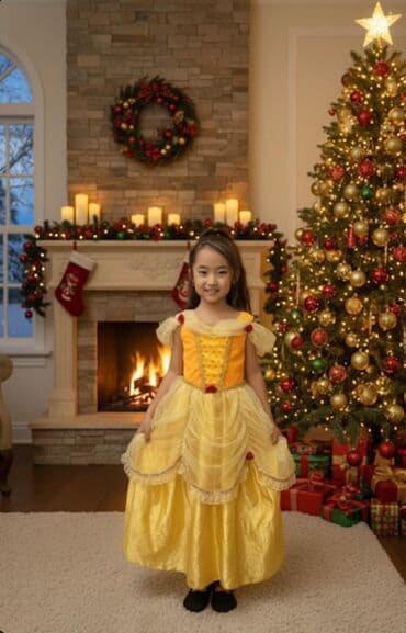 платья для девочек: Детское платье, цвет - Желтый, Б/у — 1