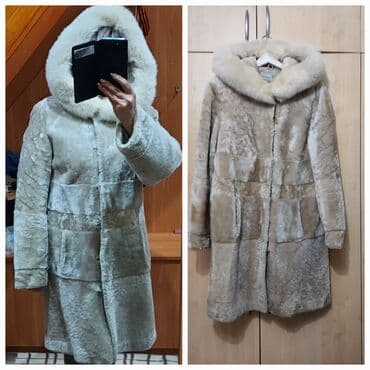 шикарное пальто: Шуба, По колено, Made in KG, С капюшоном, L (EU 40) — 2