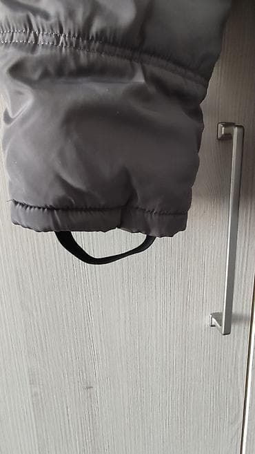 плащевка: Детский утеплённый полукомбинезон для зимы/межсезонья. - Цвет: серый — 4