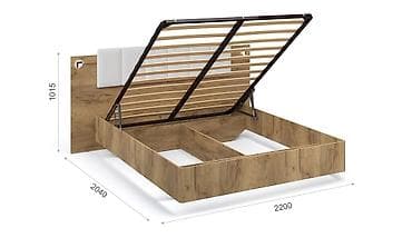 Двуспальная кровать с мягким изголовьем и подсветкой, с ортопедическим — 4