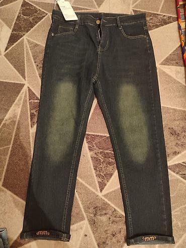 Плащи: Джинсы, Прямые, С вышивкой, M — 1