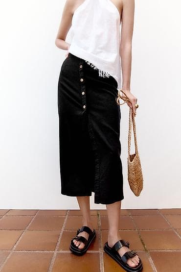 Новая юбка Зара, размер Л, в составе лён и эластан