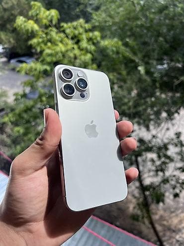 IPhone 15 Pro Max, Б/у, 256 ГБ, Серебристый, Зарядное устройство, 98 %