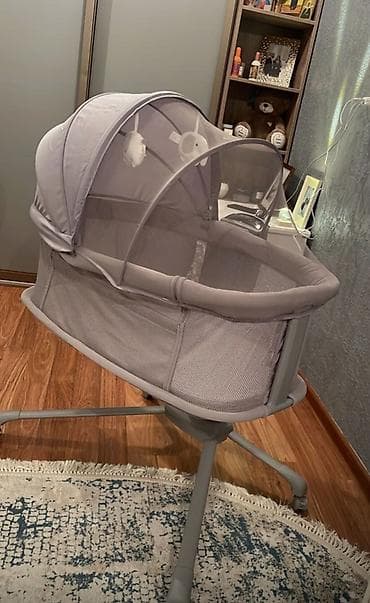 кроватка для новорожденного: Люлька, Б/у, Колыбель, Пластик, цвет - Серый — 1