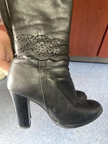 equestrian riding boot: Женские высокие сапоги на каблуке Италия, 1 раз одела! Кожа, лригинал! — 2