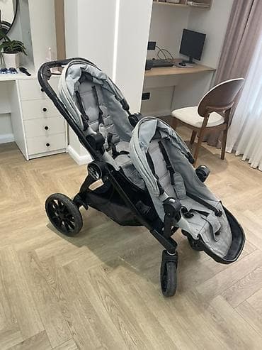 easy walker: Детская коляска для двоих Baby Jogger City Select LUX (серый текстиль — 6