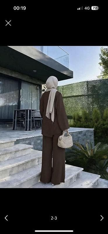 палаццо: Совершенно Новый Женский костюм «Hayat Boutique» в шоколадном цвете — 2