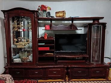 кухонный шкаф с раковиной: Стенка-шкаф, Тип стенки-шкафа: Модульная, Для зала, Особенности: С отделением под телевизор — 2