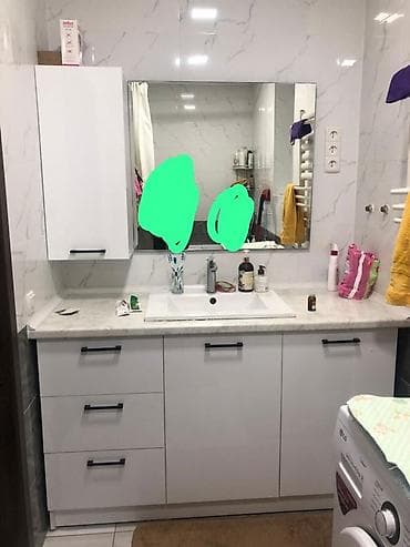 ты тумбы: Тумба для ванны, Б/у, С раковиной, ЛДСП, цвет - Белый — 2