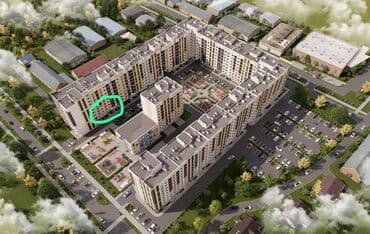 сдаю помещение кызыл аскер: 1 комната, 40 м², Элитка, 2 этаж, ПСО (под самоотделку) — 2