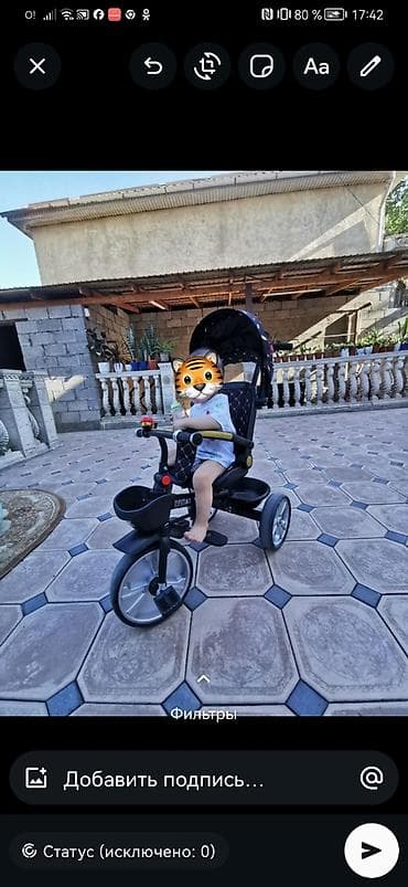 Транспорт: Детский трехколесный велосипед‑коляска - Тип: 3-в-1 (катится — 1