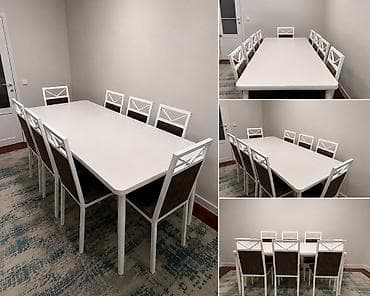 dinner table: Стол и стул для зала, цвет - Белый — 3