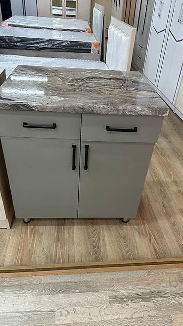 Тумба для кухни, Без мойки, Напольная, цвет - Серый