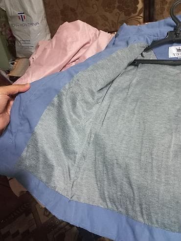 Комплекты одежды: Детская демисезонная куртка с капюшоном, цвет пыльно-голубой — 3