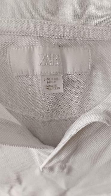 Комплекты одежды: Набор из двух детских поло, белые б/у. 1) ZARA Kids - размер: 9–10 — 2