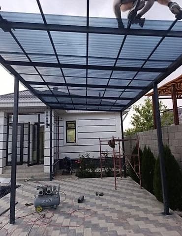 Офис эмереги: Чатыр, Аркалуу, Металл, Поликарбонат, Орнотуу — 3