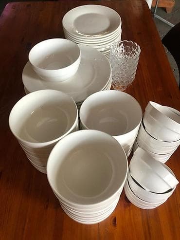 сервис посуда: Набор белой посуды для сервировки стола - Материал: фарфор/керамика — 1