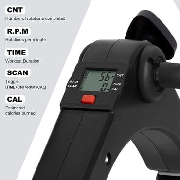 напольный турник 3 в 1: Складной педальный тренажер - мини-велотренажер под настольным — 4