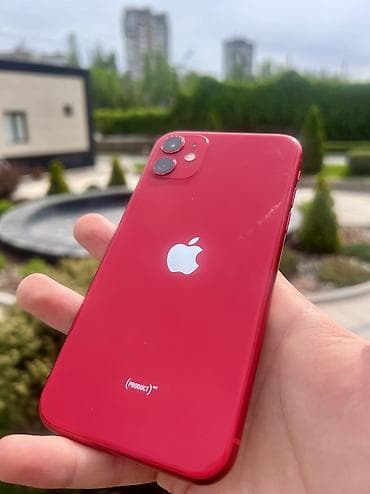 IPhone 11, Б/у, 64 ГБ, Красный, Чехол, 79 %
