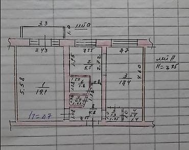 Квартиры: 2 комнаты, 47 м², Индивидуалка, 2 этаж, Старый ремонт — 8