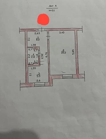 3: 1 комната, 36 м², 5 мкр Индивидуалка, 3 этаж, Косметический ремонт — 7