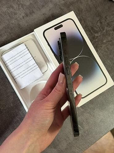 mate 40 pro: IPhone 14 Pro Max, Б/у, 256 ГБ, Черный, Защитное стекло, Чехол, Кабель, 80 % — 2