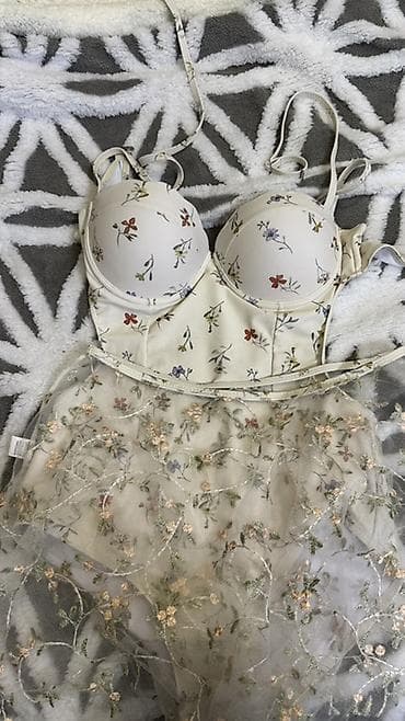 костюм шым: Кошулган купальник, Жамынмасы менен, түсү - Саргыч боз, XL — 3