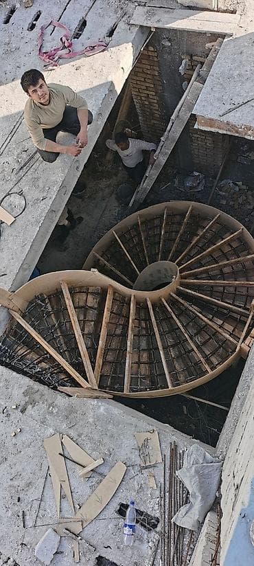 материалы для лестницы в бишкеке: Бетонная лестница Наружные, Форма лестницы: Винтовая — 2