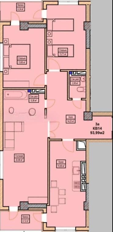 premium development: 2 комнаты, 88 м², Элитка, 12 этаж, Евроремонт — 5