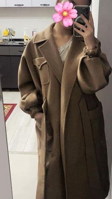 Личные вещи: Пальто, Халат, Осень-весна, Длинная модель, Оверсайз, Стандарт — 3