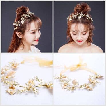 Свадебный головной убор, заколка - веточка, ручной работы с жемчугом at lalafo.kg Свадебный головной убор, заколка - веточка, ручной работы с жемчугом