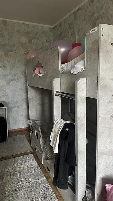 Дом и сад: Детская гарнитура, Б/у, Для девочки, Для мальчика, ДСП, цвет - Серый, Самовывоз — 2