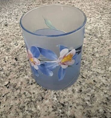 питнитка бу: Стакан - матовое стекло, высота стакана 8,5 см, диаметр 7 см - б/у — 1