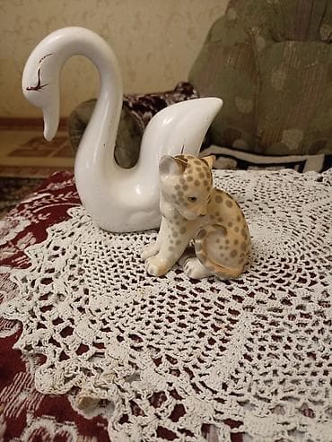 Статуэтки: Фарфоровые статуэтки (набор из 2 предметов) - Лебедь из белого — 3