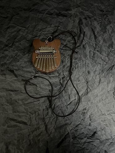 Мини-калимба-брелок из дерева в форме медвежонка - Портативная