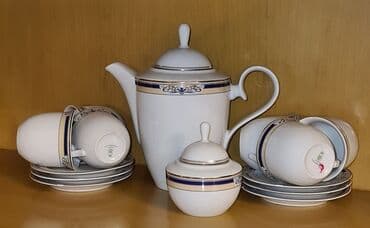 чайный сервиз на 12 персон: Сервиз чайный 14 предметов - чайник + сахарница + 6 кружек + 6 — 4