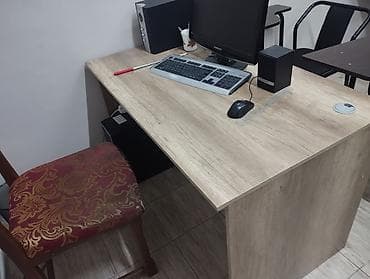 Офис столдору: Кеңсе үчүн үстөл, Жөндөлбөй турган, түсү - Күрөң, Бурчтуу, ЛДСП — 8