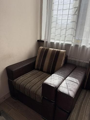 обивка: Комплект мягкой мебели, Б/у, Самовывоз, цвет - Коричневый — 3