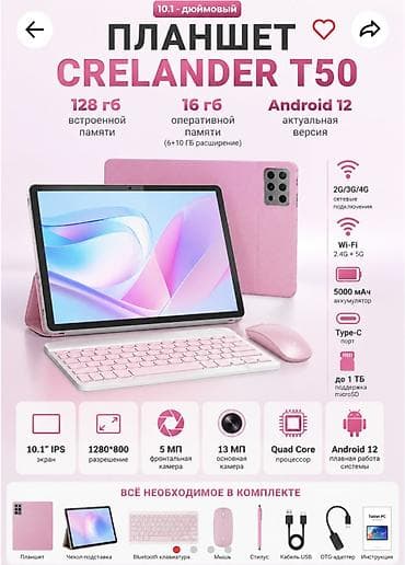 Планшеты: Планшет, память 128 ГБ, 10" - 11", 4G (LTE), Классический — 4