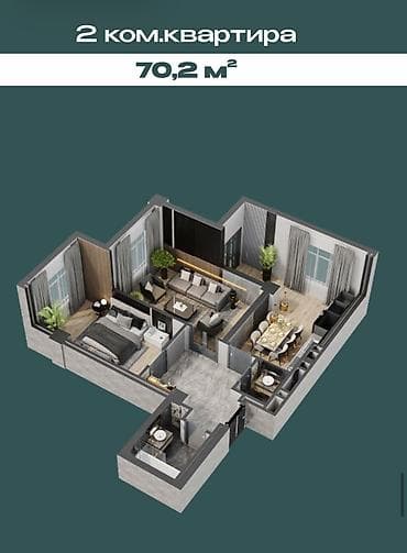псо от собственника: 2 комнаты, 70 м², Элитка, 10 этаж, Готовая ПСО (под самоотделку) — 1