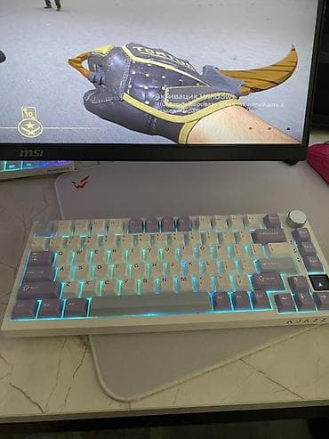 aoc 24: Клавиатура, Ajazz, Механическая, Bluetooth, Проводное подключение, Размер: 75% — 1