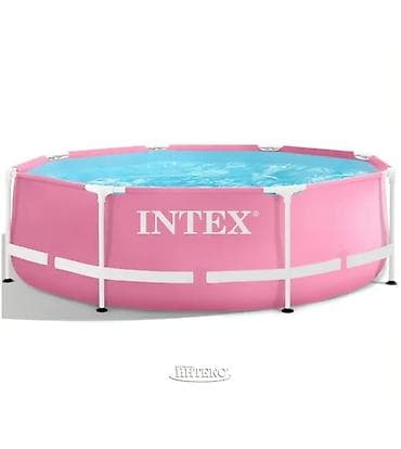 Спорт жана эс алуу: Каркасный бассейн Intex 28290 (розовый) - Тип: круглый каркасный — 1