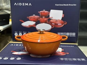 пищевое ведро с крышкой: Чугунный набор посуды 7 в 1 AIDEMA Состав набора: - Кастрюля-казан 28 — 3