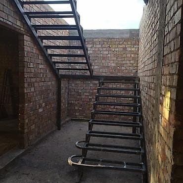 Металлическая лестница Наружные, Бесплатный замер, Форма лестницы: Много-маршевая