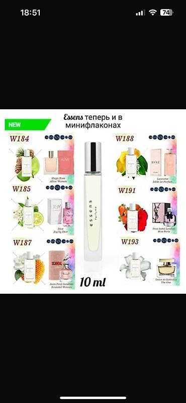 Essens — парфюмерные композиции в минифлаконах 10 мл. Особенности: -