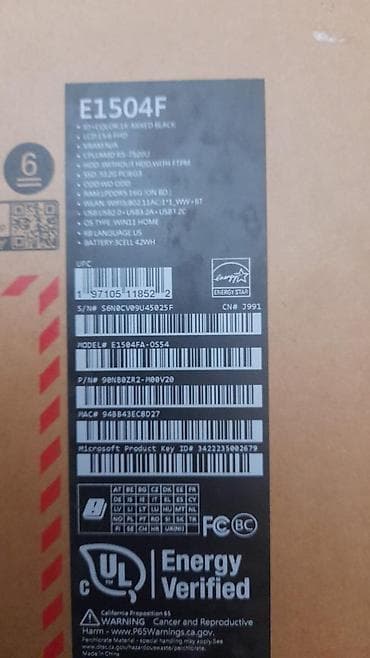 type: ASUS Vivobook (модель E1504FA-E1504F) ТОРГ ИМЕЕТСЯ Основные — 3